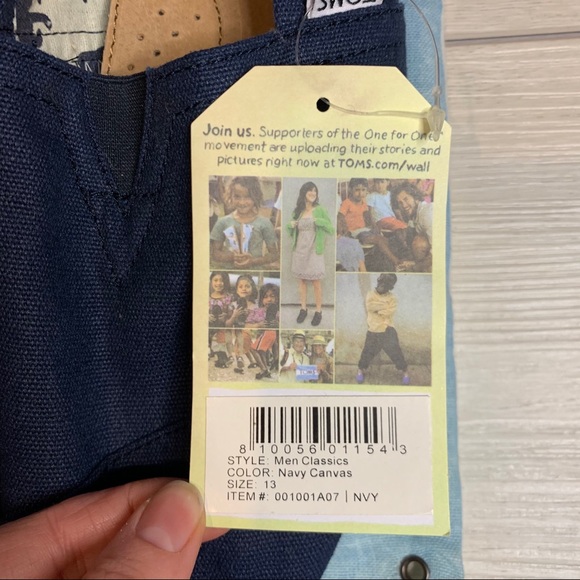 Toms Navy Slip On Canvas Shoes Size 12 - Picture 3 of 5